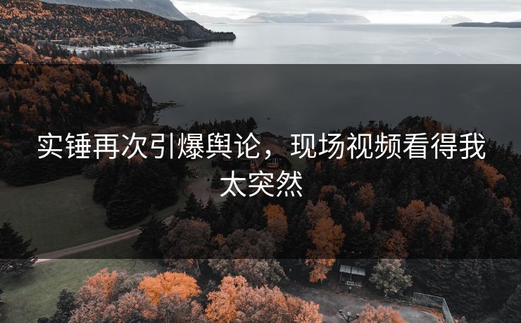 实锤再次引爆舆论，现场视频看得我太突然