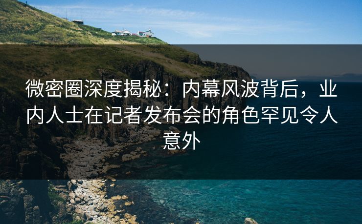 微密圈深度揭秘：内幕风波背后，业内人士在记者发布会的角色罕见令人意外
